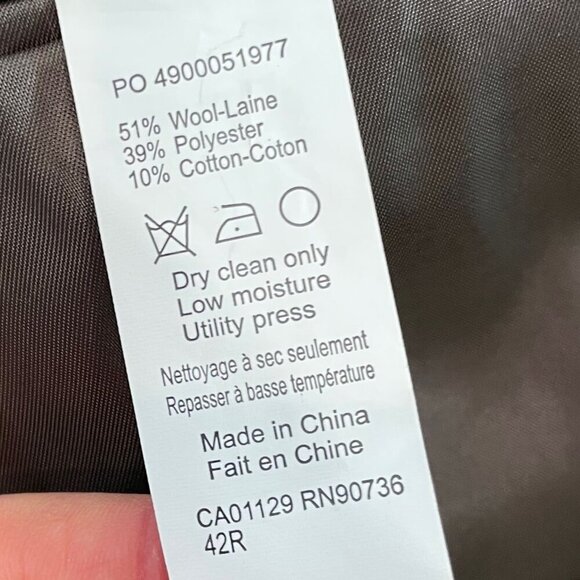 Calvin Klein Vintage Brown Tweed Wool Blazer Sports Coat Patch Elbow sz 42R - Picture 9 of 10